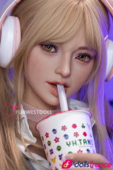 Sexdoll gameuse blonde Alice en stock EU 159cm A-cup FunWestDoll